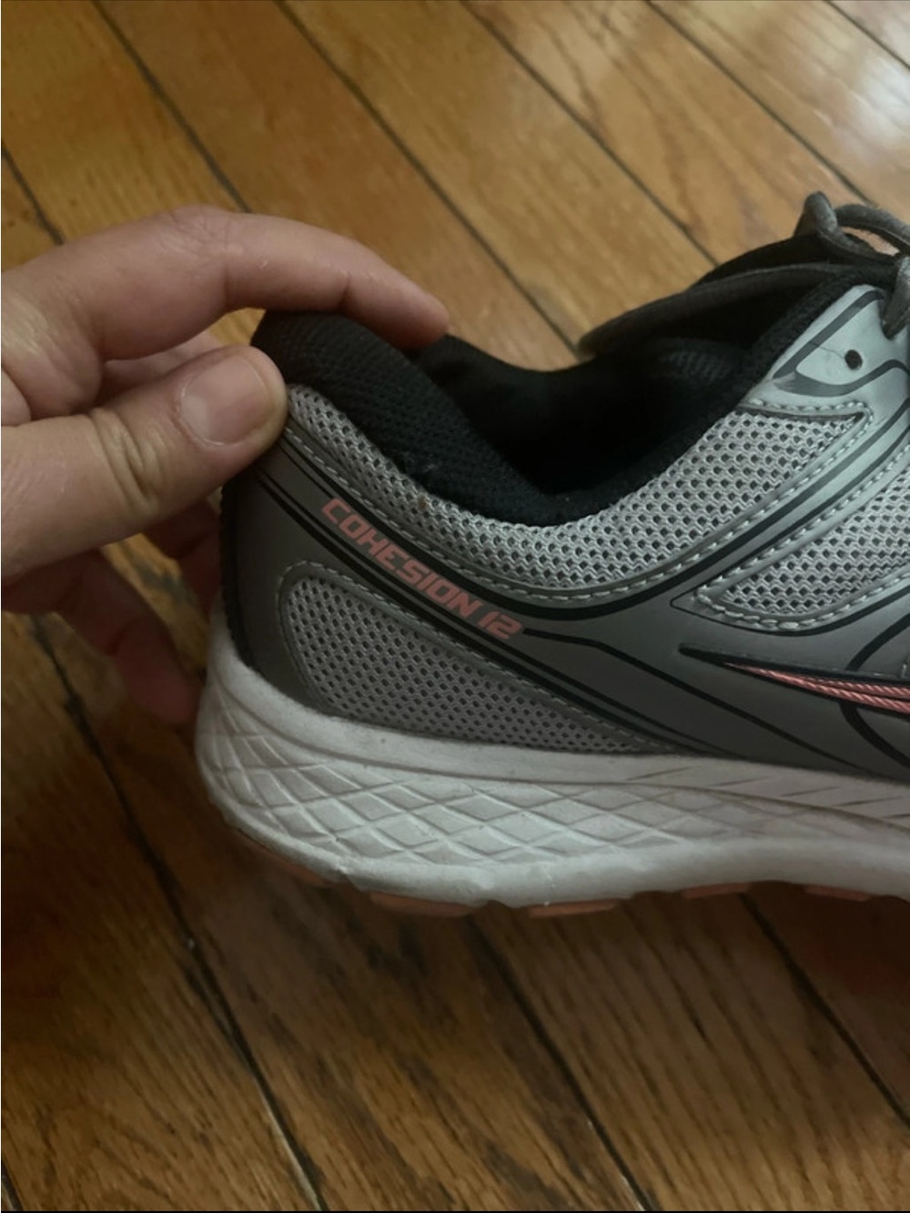 Cohesion 12 Women’s Running Shoe - Gray with Pink Accents